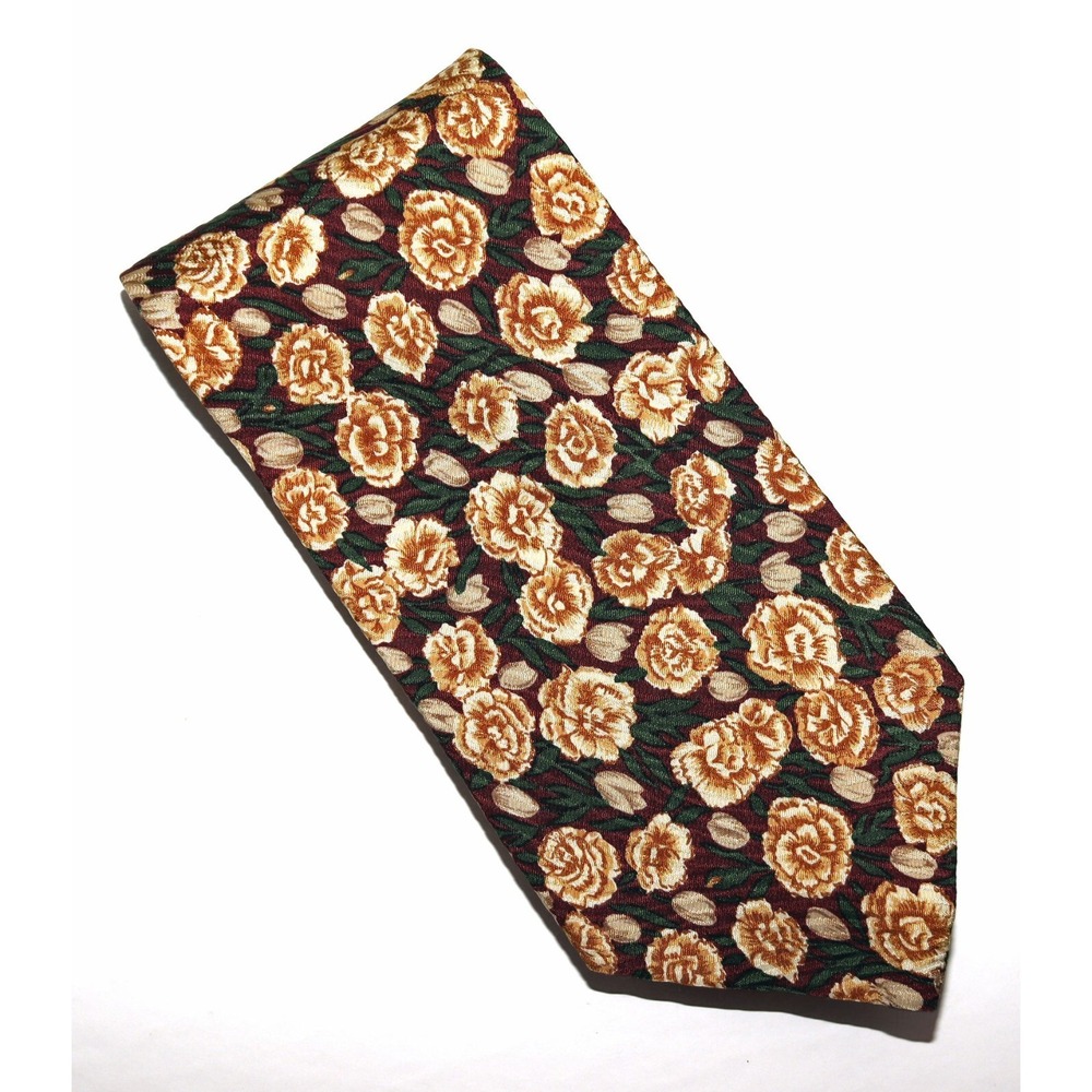 Firenze Men's Made In Italy‎ Floral 100% Silk Tie Necktie